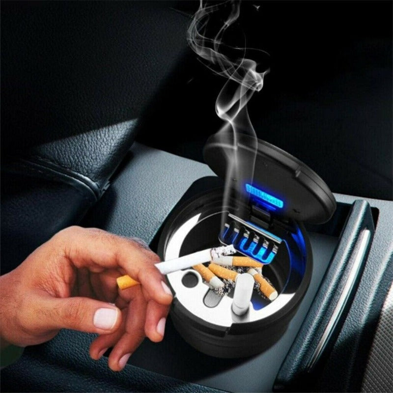 Kytpyi Cendrier de voiture portable, mini cendrier de voiture ignifuge  imperméable détachable et facile à nettoyer avec couvercle bleu Cendrier de  cigarette légère - Noir : : Auto et Moto