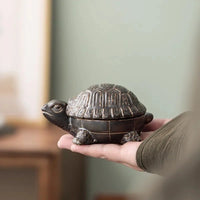 Cendrier carapace de tortue dans une main