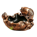 Cendrier carpe de jardin bronze