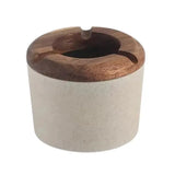 Cendrier Céramique Couvercle Bois