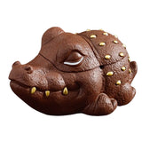 Cendrier crocodile marron