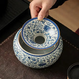 Cendrier marocain porcelaine avec son couvercle