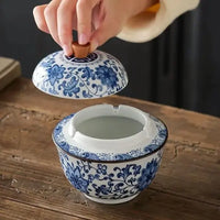 Cendrier vintage porcelaine avec couvercle
