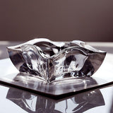 Cendrier en verre cristal coté