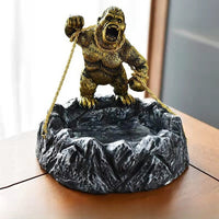 Cendrier Statue Gorille doré démonstration